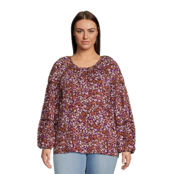 [B1] Terra & Sky Women's Plus Size Balloon Sleeve Top, Size 4X - Picture 1 of 6